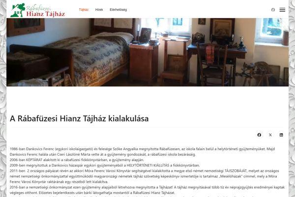 Rábafüzesi Hianz Tájház honlapja